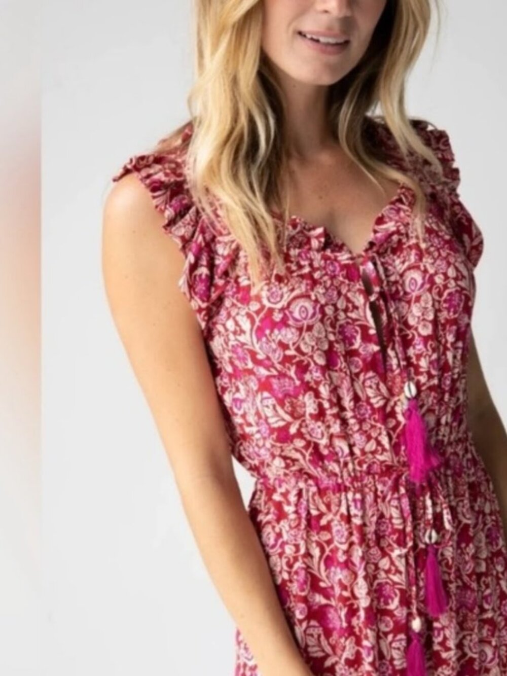 Natural Life Havana Nights Floral Print Tiered Ruffled Maxi Dress Boho Women's S - Picture 2 of 12